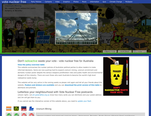 Vote nuclear free political campaign website