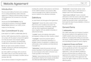 Sample Website Agreement